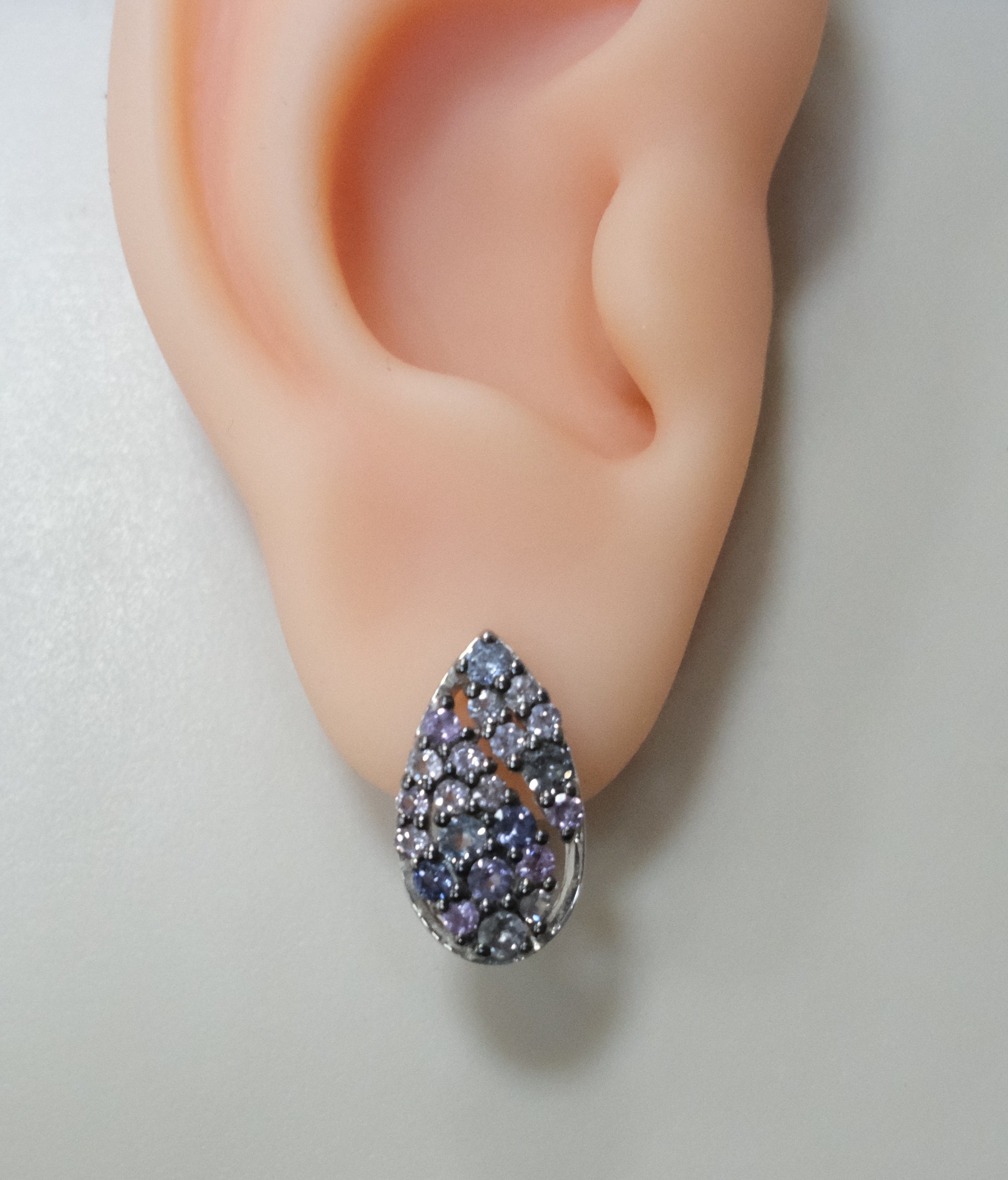 Серебряные серьги с цветной шпинелью